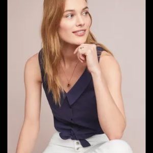 Anthropologie navy biloxi top